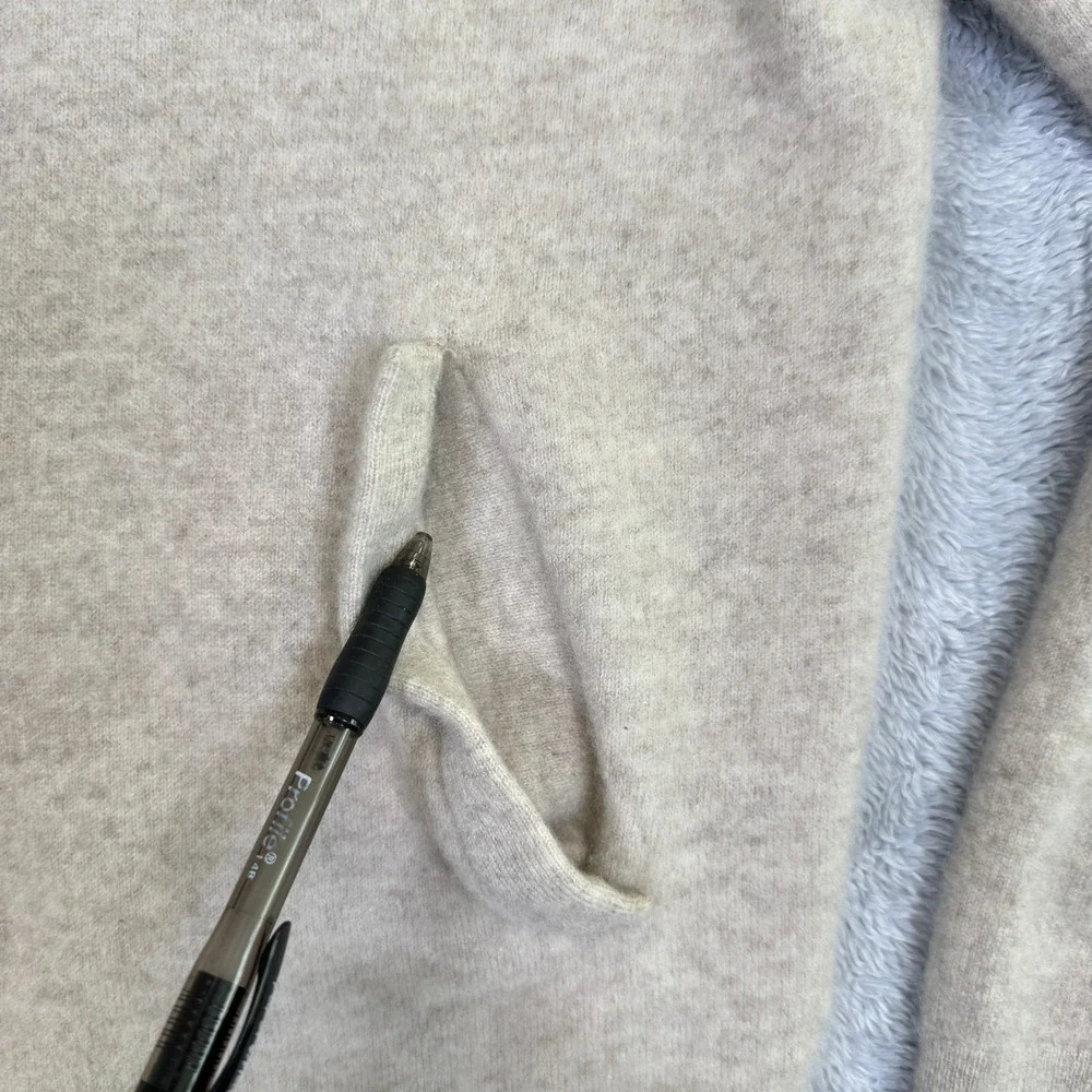 J Crew Sweater Mens Medium Beige 100% Cashmere Full Zip Up Preppy Quiet Luxury